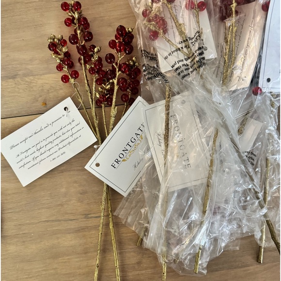 Frontgate Holiday Collection red and gold glitter 18” sprays - Picture 2 of 3